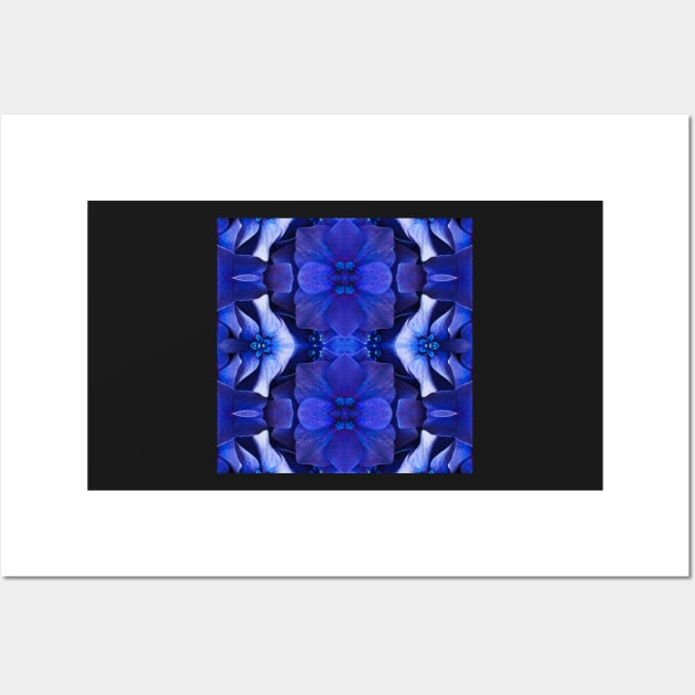 Royal Blue Hydrangea Pattern 6 Wall Art by BubbleMench